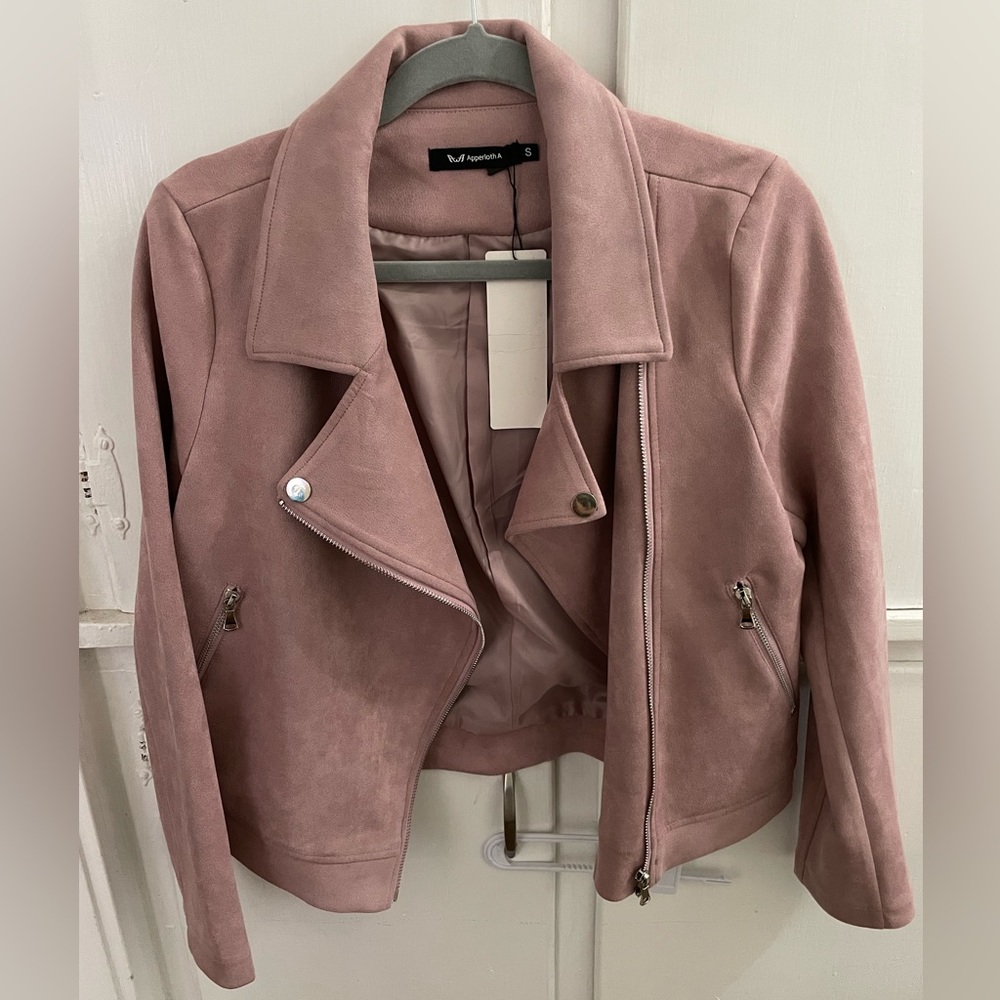 Faux Suede Motorcycle Jacket